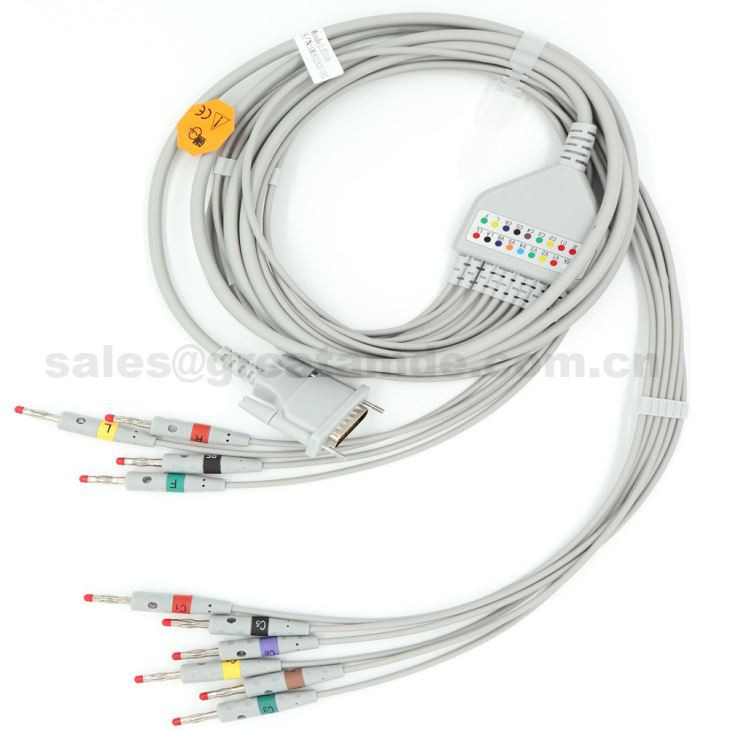 Kompatibilni Schiller AT-1 10 Olovni EKG kabel s IEC bananom 4.0 Leadwires