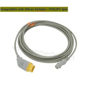 Nihon Kohden Kompatibilan IBP/Invazivni kabel za krvni tlak s PHILIPS Transducer adapterom,NK 14PIN->Round 4PIN