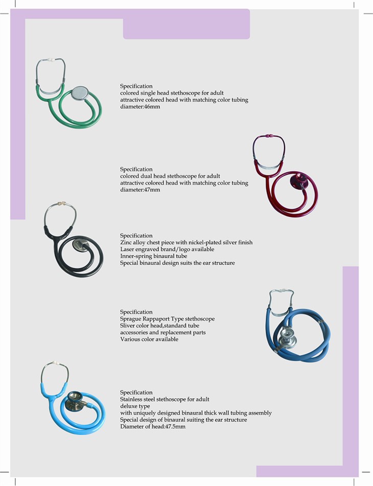 Profesionalni anodizirani aluminijski stetoskop s jednom i dvije glave sa stetoskopom protiv glave